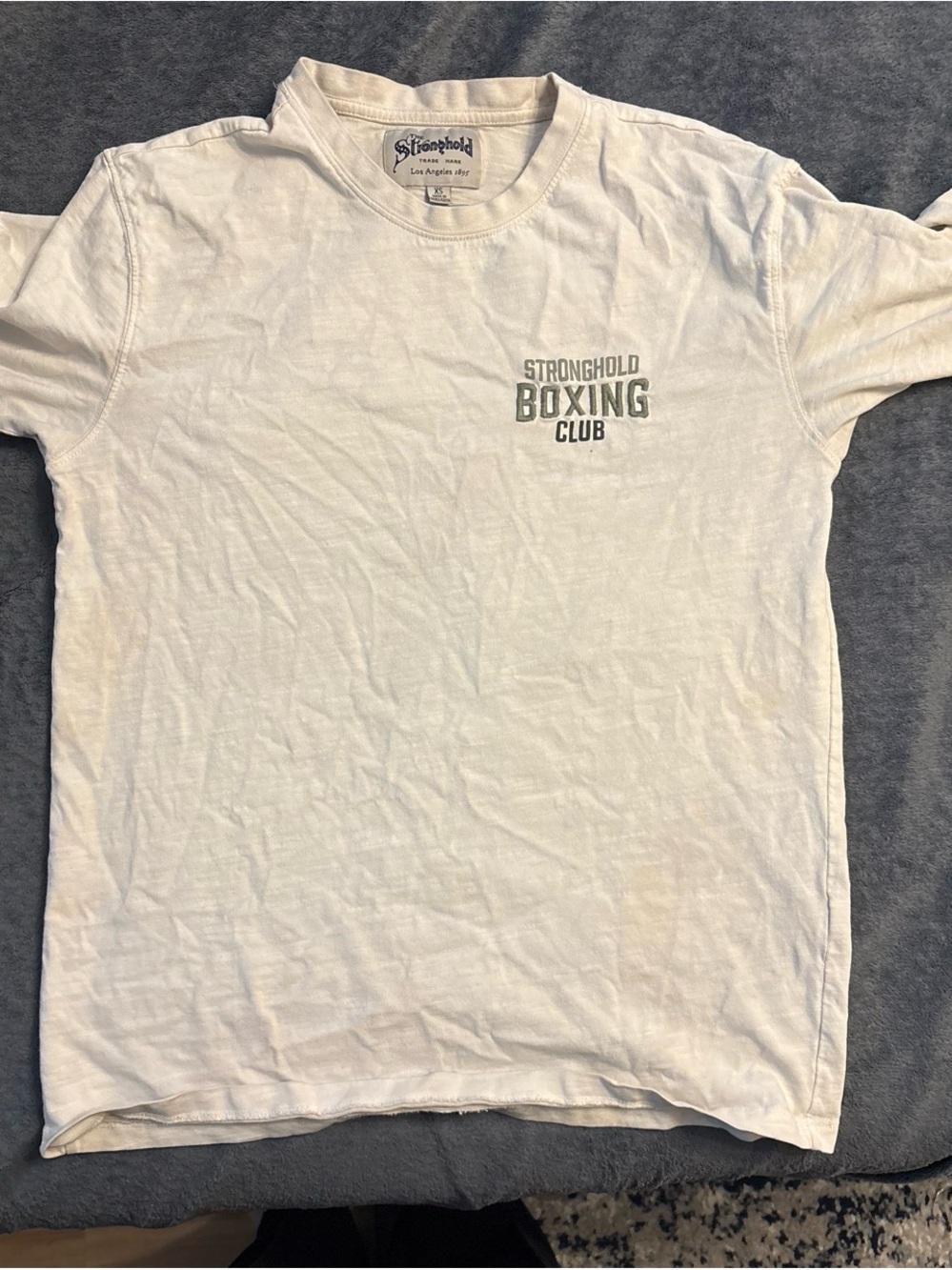 Stronghold Boxing Club Men’s Crew Neck T-Shirt in Off-White
